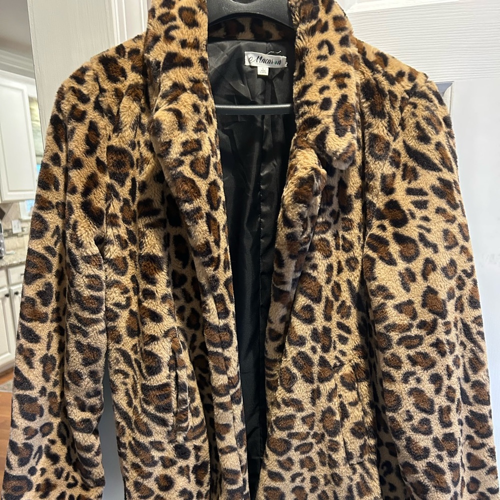 Macaron Animal Print Coat